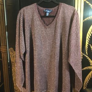 Burgundy and Silver Glitter Sweater- Size 2X